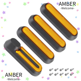 Amber ฝาครอบป้องกันล้อสกูตเตอร์ไฟฟ้า แบบสะท้อนแสง ทนทาน สําหรับ 1S 2 MI3 M365 LITE