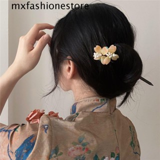 Mxfashione ส้อมผม สไตล์จีน นางฟ้า ย้อนยุค ดอกไม้ ฝรั่งเศส ไม้ หรูหรา โบราณ ติดผม