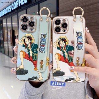 Infinix Note 12 11 11S 10 8 8i G96 G88 Pro NFC X697 X692 2023 4G สำหรับ Case Fashion Luffy เคส เคสโทรศัพท์ เคสมือถือ Wrist Strap Electroplating TPU Cases