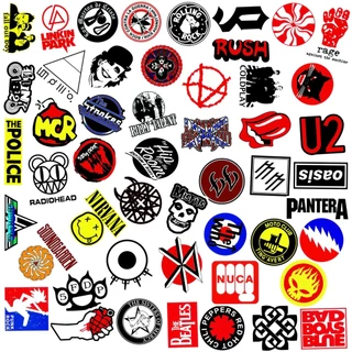 Rock Bands สติ๊กเกอร์กันน้ํา 100/50 ชิ้น, สติ๊กเกอร์เพลง Graffiti, หมวกกันน็อคกล่องดินสอจักรยาน บัญชีมือ LanLanStickersWorld