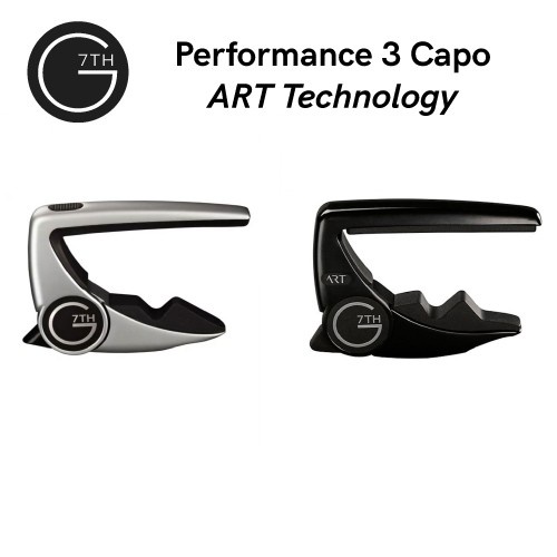 G7th Performance 3 ART Steel Six-String Guitar Capo (Steel String Silver, Satin Black)