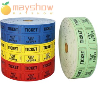 Mayshow ตั๋วราฟเฟิล กระดาษเคลือบ บัตรกํานัล งานอีเวนท์ ตั๋วสนามเด็กเล่น สากล สีพื้น ตั๋วหวย ปาร์ตี้