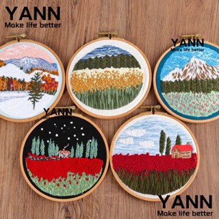 Yann1 ชุดปักครอสสติตช์ไม้ พร้อมห่วงช่อดอกไม้