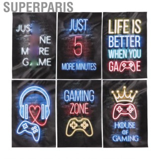 Superparis Gaming Themed Canvas Wall Art  HD Printing Video Game Wide Application for Bedroom