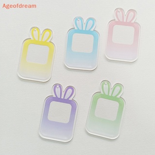 [Ageofdream] ใหม่ กรอบรูปอะคริลิคใส รูปหูกระต่าย ไล่โทนสี DIY สําหรับห้อยบัตร เครื่องเขียน