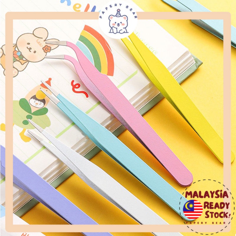 Macaron สี Tweezer Journing Tweezer สําหรับสติกเกอร์เทปสมุดภาพเครื่องมือโรงเรียนเครื่องเขียนสํานักงา