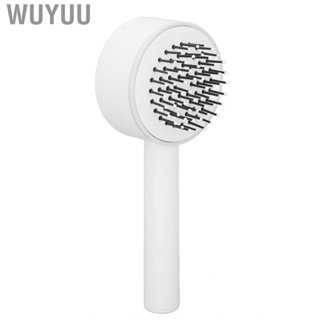 Wuyuu Self Cleaning Hair Comb  Slipless Grip Comfortable Handle Soft Bristles Air Cushion Polished for Girl Home