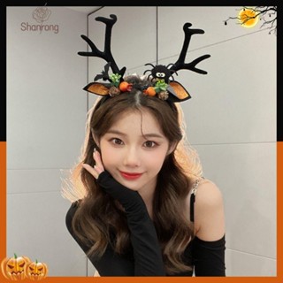 Shanrong ฟักทองฮาโลวีน halloween ชุดฮาโลวีน ที่คาดผม รูปฟักทอง และโคนัน ประดับโบว์ สไตล์เกาหลี สําหรับผู้หญิง