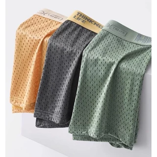 กางเกงในบ็อกเซอร์ผู้ชายขาสั้น Boxer เนื้อผ้านิ่ม สวมใส่สบาย รุ่นผ้าระบายอากาศทั้งตัว Size L-4XL