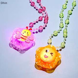 [Dhin] สร้อยคอลูกปัดอะคริลิคเรืองแสง Led พร็อพปาร์ตี้วันเกิด สําหรับเด็กผู้หญิง 1 ชิ้น