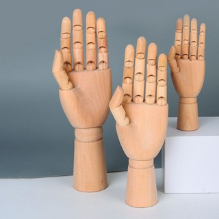 หุ่นมือซ้ายขวา แบบไม้ ข้อต่อยืดหยุ่น สําหรับศิลปิน