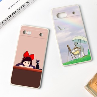 เคสโทรศัพท์มือถือ ซิลิโคนนิ่ม ไมโครไฟเบอร์ ลายการ์ตูน Studio Ghibli อุปกรณ์เสริม สําหรับ Google Pixel 7 Pro 7A 7 6Pro 6A 6