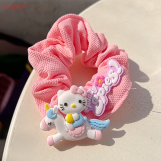 (YGD) Kawaii Sanrio ยางรัดผม ขนาดใหญ่ ลายการ์ตูน Hello Kitty น่ารัก สีชมพู สําหรับเด็กผู้หญิง