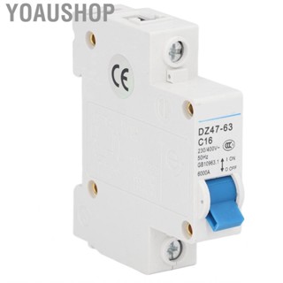 Yoaushop DIN Rail Mount Circuit Breaker  1P Miniature Pa66 Breaking  6000A Stable for Residential Buildings