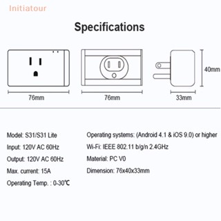 [Initiatour] Sonoff S31 ปลั๊กไฟอัจฉริยะ WiFi US ควบคุมผ่านแอพ EwElink รองรับ Alexa Google Home