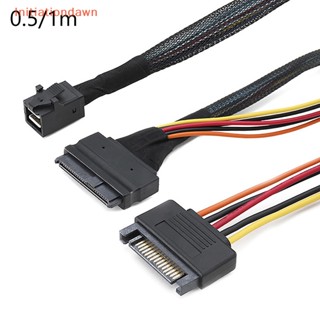 [Initiationdawn] สายเคเบิล 12G Mini SAS HD เป็น U.2 36P SFF-8643 เป็น SAS U.2 SFF-8639 0.5 ม. 1 ม. พร้อมพาวเวอร์ซัพพลาย SATA 15Pin สําหรับ U.2 SSD