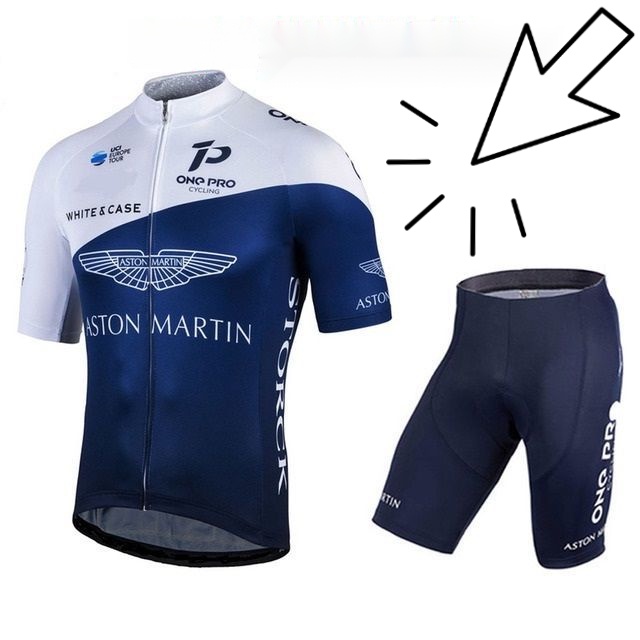 Aston Martin ทีมขี่จักรยาน Jersey Bib กางเกงขาสั้นชุดสําหรับชาย/หญิง (S-3XL) จักรยานกลางแจ้งขี่ MTB จักรยานเสือหมอบการบีบอัดกีฬา Tights Quick-dry Breathable