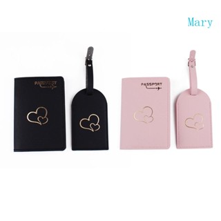 Mary 2 ชิ้น หนัง PU เจ้าบ่าว เจ้าบ่าว กระเป๋าเดินทาง แท็ก หนังสือเดินทาง ครอบคลุม ที่ใส่บัตร ป้องกัน