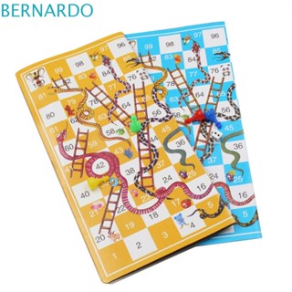 Bernardo ของเล่นบันไดงู กระดานหมากรุกบิน แบบพกพา เกมกระดานที่น่าสนใจ เกมกระดานพลาสติก เพื่อการศึกษา สําหรับครอบครัว