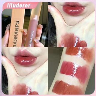 Daimanpu สูงสีมูลค่าชาน้ำแช่แข็ง Lip Gloss Moisturizing Mirror Lip Glaze สีชมพูทนทาน Doodle Lip ลิปสติก D135 HO