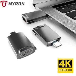 Myron ตัวแปลงโปรเจคเตอร์ USB C เป็น Hdmi HDTV ตัวผู้ เป็นตัวเมีย