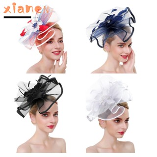 Xianen Fascinators หมวกตาข่ายขนนก เครื่องประดับผม สําหรับผู้หญิง