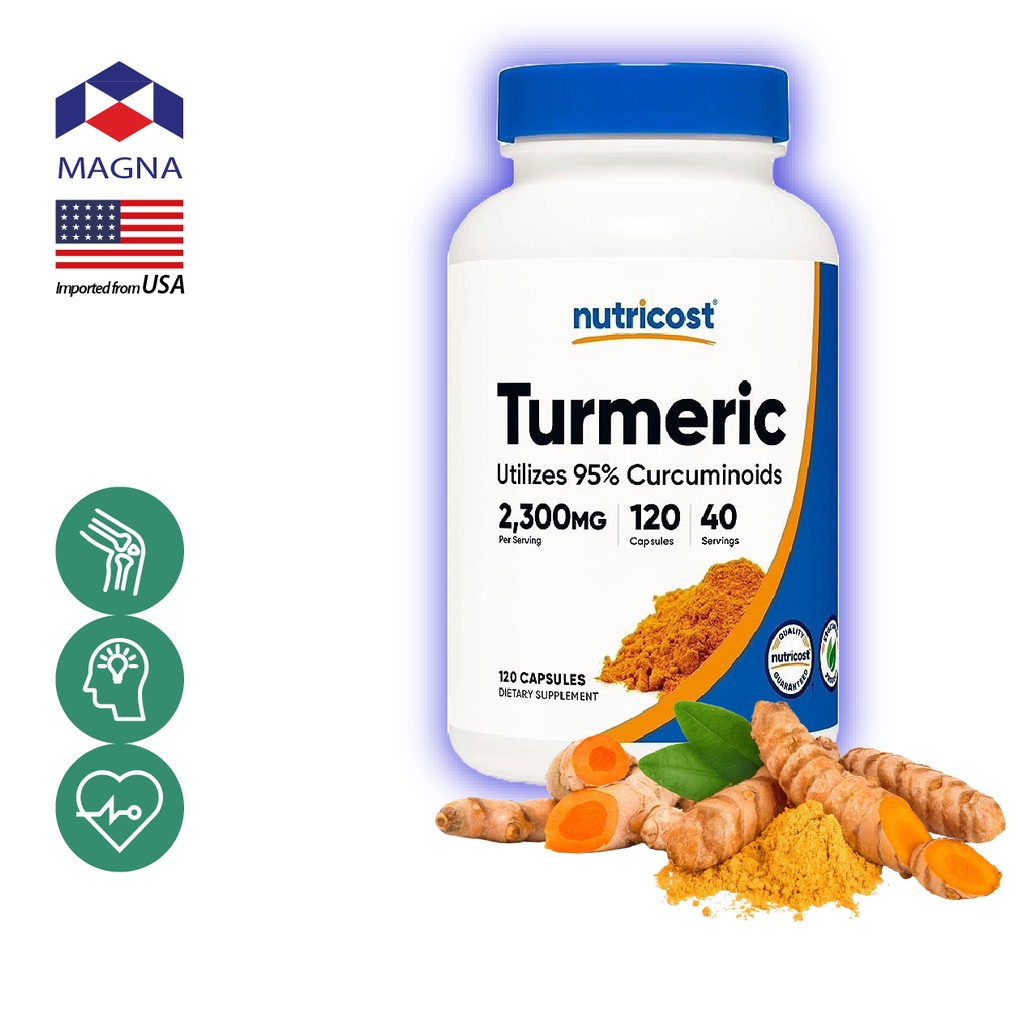 นูทรีคอสท์ ขมิ้นชัน 2300 mg/s x120 เม็ด Nutricost Turmeric Curcumin /กินร่วมกับ แอสต้าแซนทีน บิลเบอร์รี่ แคลเซี่ยม ถั...