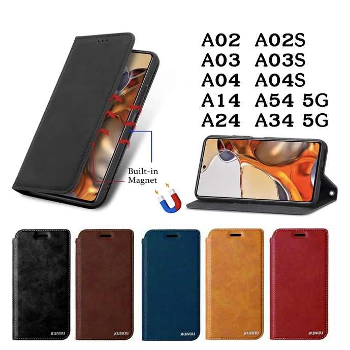เคสกระเป๋าหนังตั้งได้ SAMSUNG - A05 A05S A02 A02S A03 A03S A04 A04S A14 4G A24 A34 A54 5G เคสหนังฝาพับตั้งได้ มีแม่เหล็ก