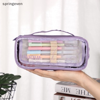 [springeven] กระเป๋าดินสอ กระเป๋าเครื่องสําอาง กระเป๋าเครื่องเขียน ลายการ์ตูนน่ารัก เรียบง่าย พร้อมส่ง
