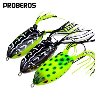 PROBEROS 1PC Frog เหยื่อตกปลานุ่ม 7cm-15g Ray Frog ซิลิโคนประดิษฐ์ Swimbait ยาง Wobblers พร้อมตะขอคู่