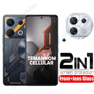 2 in 1 Phone Front Glass Protective Film For Infinix GT 10 Pro 5G 10Pro GT10Pro 2023 9H Full Cover Glue Tempered Glass Screen Protector Back Camera Lens Film