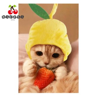 Nicesi หมวกคลุมศีรษะ แบบนิ่ม แบบพกพา สไตล์อังกฤษ สําหรับสัตว์เลี้ยง แมว