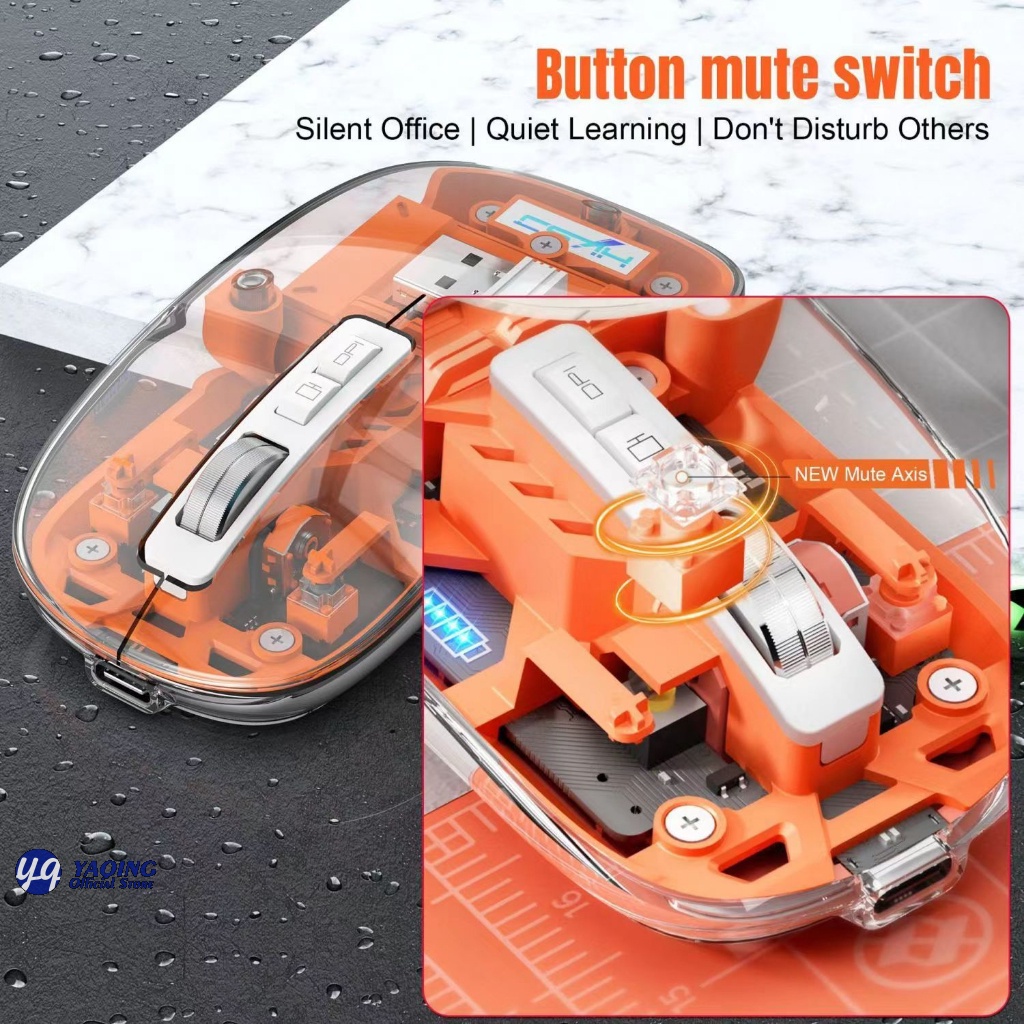 Yq Mouse BT/2.4 M133 - เม้าส์ไร้สาย เชื่อมต่อบลูทูธ ต่อ USB ปรับ DPI ได้ มีแบตในตัว มีไฟแสดงสถานะ - รูปที่ 6