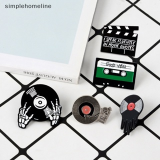 [simplehomeline] ใหม่ พร้อมส่ง เข็มกลัดแผ่นเสียงไวนิล DJ Lapel Metal Pins แบบแม่เหล็ก สําหรับเพื่อน