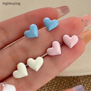 [highbuying] 1 คู่ ที่เรียบง่าย มินิมอล ต่างหูสตั๊ด มินิ หัวใจเล็ก ต่างหูสตั๊ด สําหรับผู้หญิง เครื่องประดับหู ของขวัญ สําหรับงานแต่งงาน ปาร์ตี้ ใหม่ พร้อมส่ง