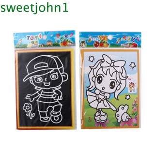 Sweetjohn สมุดวาดภาพ กระดาษขูดสี พร้อมปากกา ของเล่นเสริมการเรียนรู้ สําหรับเด็ก 10 ชิ้น