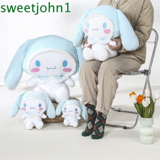 Sweetjohn หมอนตุ๊กตานุ่ม รูปการ์ตูนสุนัข Cinnamoroll มีฮู้ด ขนาด 25 ซม. ของเล่นสําหรับแฟนสาว