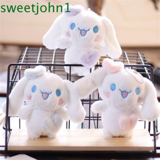 Sweetjohn พวงกุญแจ จี้ตุ๊กตาการ์ตูนสัตว์ Cinnamoroll สําหรับตกแต่งกระเป๋านักเรียน