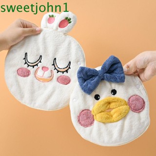 Sweetjohn ผ้าขนหนูเช็ดหน้า ทรงกลม หนา ลายการ์ตูน ให้ความชุ่มชื้น