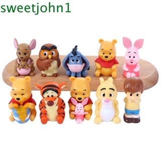 Sweetjohn ตุ๊กตาฟิกเกอร์ รูปครอบครัวหมีพูห์ มินนี่ หมู ทิกเกอร์ สําหรับตกแต่งบ้าน