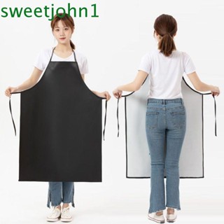 Sweetjohn ผ้ากันเปื้อน หนัง PVC แบบหนายาว กันน้ํามัน สําหรับทํางานครัว