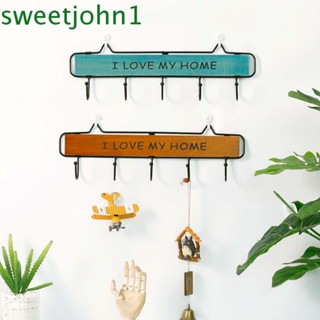 Sweetjohn ตะขอแขวนเสื้อผ้า หมวก 4 ตะขอ สําหรับติดผนังห้องนอน