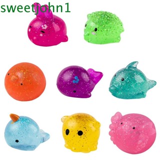 Sweetjohn Mochi Fidget ของเล่นคลายเครียด รูปปลาโลมา ปู รูพรุน น่ารัก สําหรับเด็ก