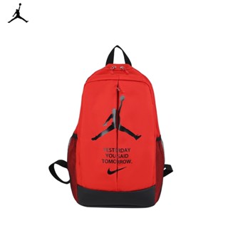 Nike ของแท้ 100% Jordan กระเป๋าเป้สะพายหลัง ใส่แล็ปท็อป พิมพ์ลาย AJ เหมาะกับการพกพาเดินทาง เล่นกีฬา โรงเรียน