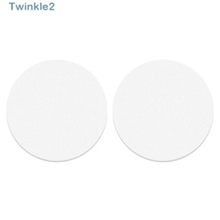 Twinkle ที่รองแก้วเซรามิค ทรงกลม กันลื่น สีขาว ดูดซับน้ําได้ดี 4.1 นิ้ว 2 ชิ้น