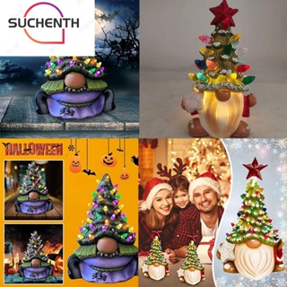 Suchenth ต้นคริสต์มาส ซานตาคลอส โนม สีม่วง สําหรับตกแต่งบ้าน ปาร์ตี้ฮาโลวีน