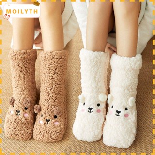 Moilyth ถุงเท้าผู้หญิง ตุ๊กตา ฤดูหนาว อบอุ่น รองเท้าน่องกลาง ถุงเท้านอน