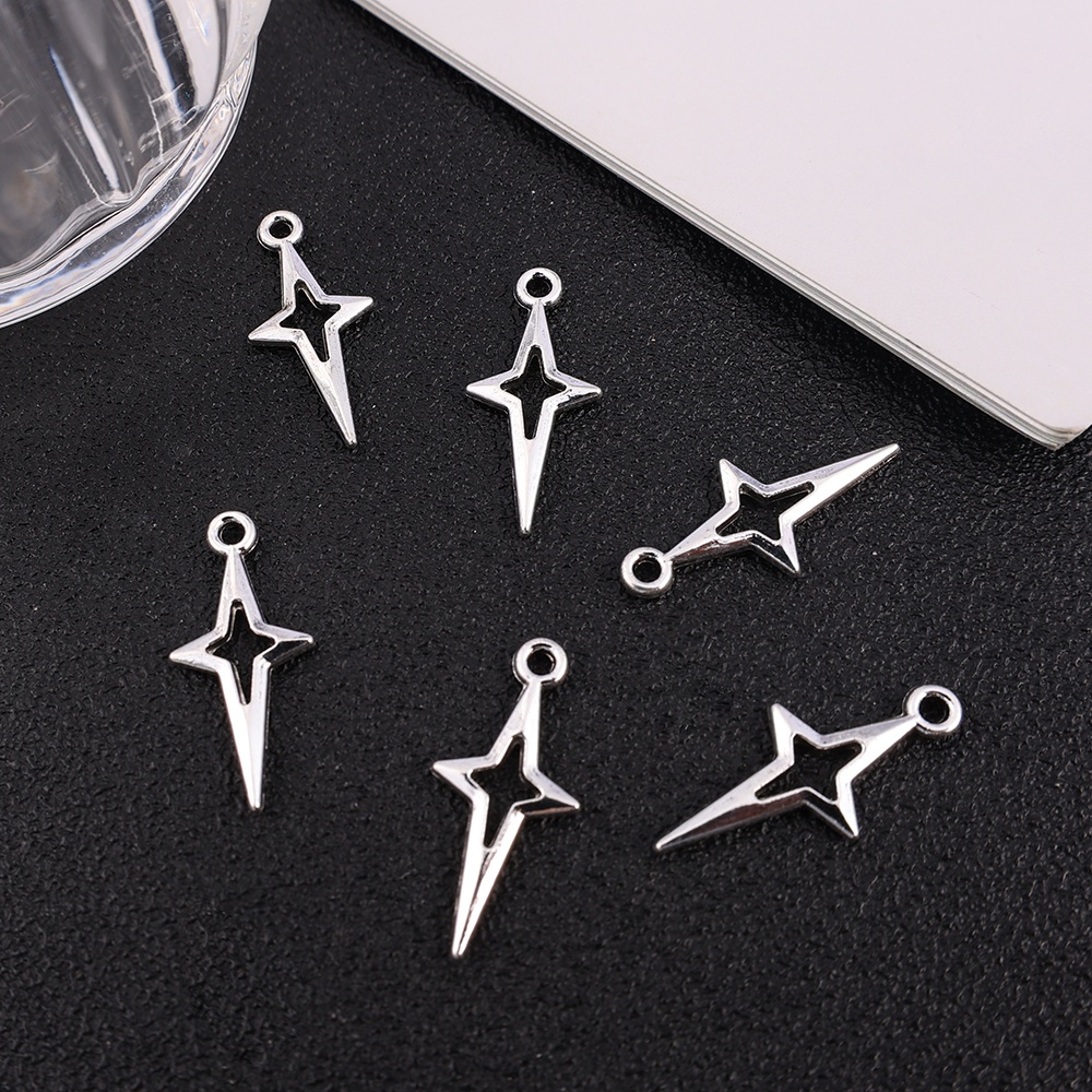 จี้โลหะ รูปหัวใจ ทรงเรขาคณิต ดาวห้าแฉก อเนกประสงค์ สําหรับทําเครื่องประดับ DIY 40 50 ชิ้น - รูปที่ 2