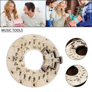 Wooden Melody Tool,Circle Wooden Wheel &amp;Musical Educational Tool of Fifths Wheel