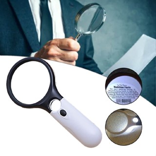 Magnifying Glass Lens 3 LED 45X Magnifier Find Optical Reading High Illuminated